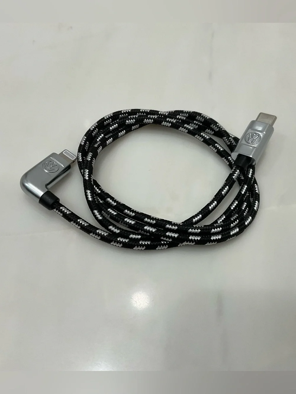 VW USB-C to LIGHTNING Braided Charging Cable - 29” long BLACK - R57